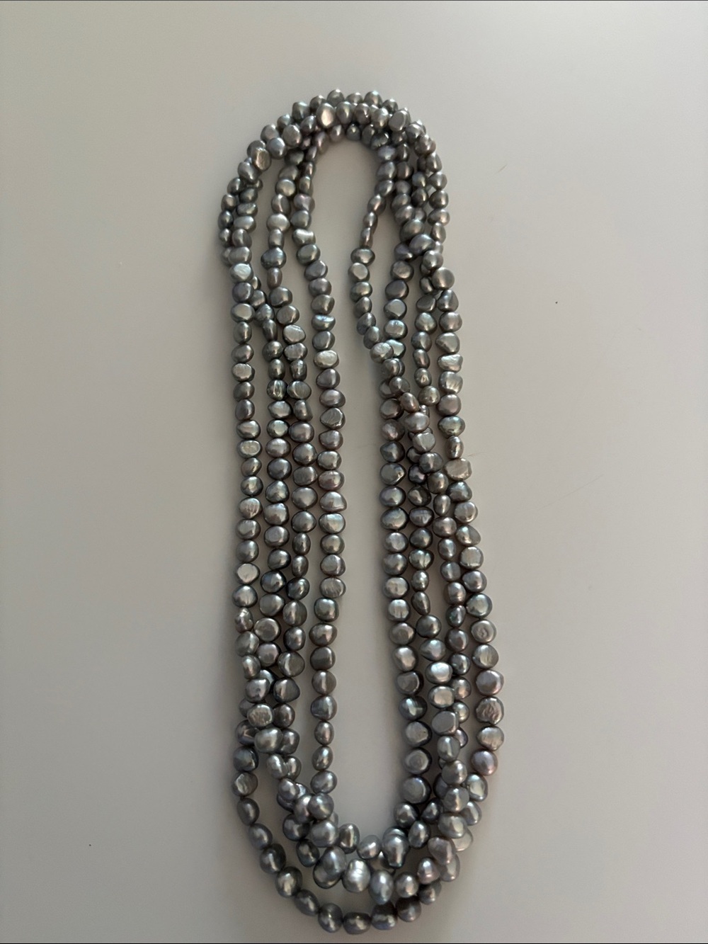 Extra Long Strand Gray Pearl Necklace - Elegant Women’s Jewelry
